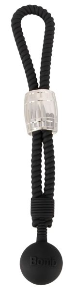 Rebel Heavy Rope Cock Strap with Ball Penisschlaufe Schwarz