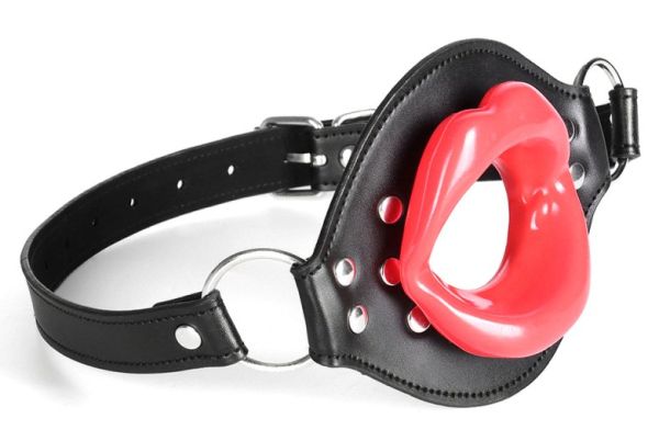 BDSMaster Lippenknebel in Schwarz und Rot 1