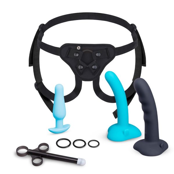 B-Vibe Strap-It-On Anal Training Kit – 8-teiliges Strap-On Set