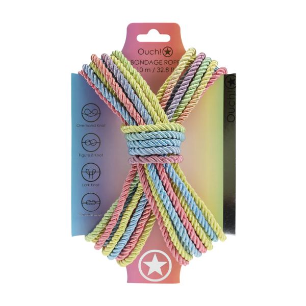 OUCH! Bondage Rope 10 m Multicolor Pastel
