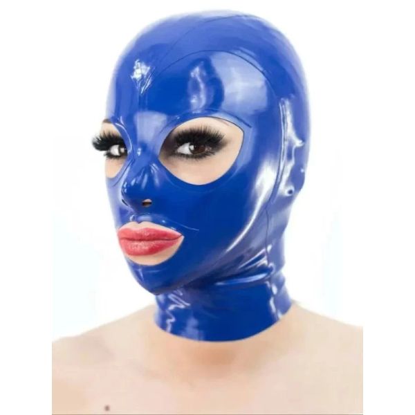 BDSMaster Texie Latexhaube in Blau 2