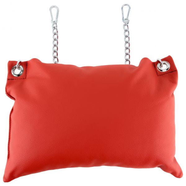 Mr Sling Lederkissen 23 × 32 cm mit Ketten Rot