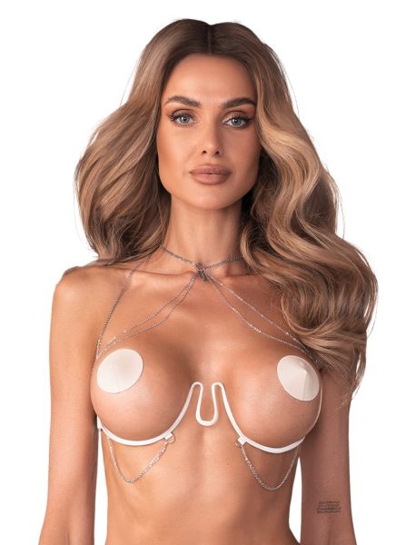Obsessive Lustique Harness BH ouvert in Weiß 1
