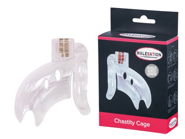 Malesation Chastity Cage Peniskäfig mit Schloss in Transparent 1
