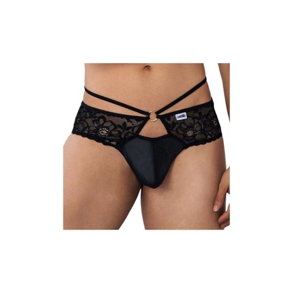 CandyMan Spitzen-String mit Schnürung ATARGIS Schwarz