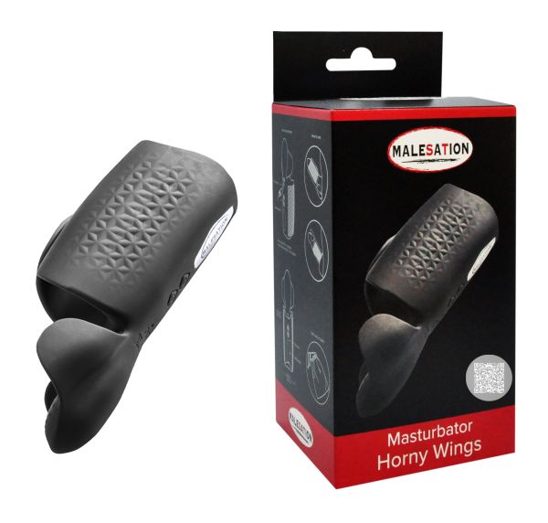 Malesation Horny Wings Masturbator mit Vibration in Schwarz 1