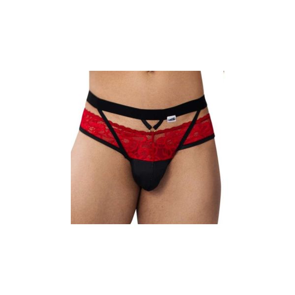 CandyMan Spitzen-Jockstrap Lalita Schwarz und Rot
