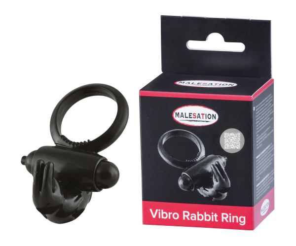 Malesation Vibro Rabbit Ring Penisring mit Klitorisreizer in Schwarz 1
