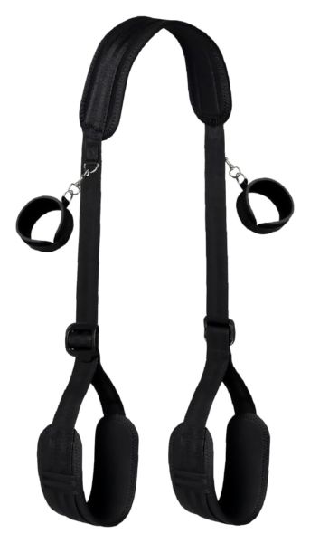 BDSMaster Oberschenkel und Handgelenkfesseln in Schwarz 1
