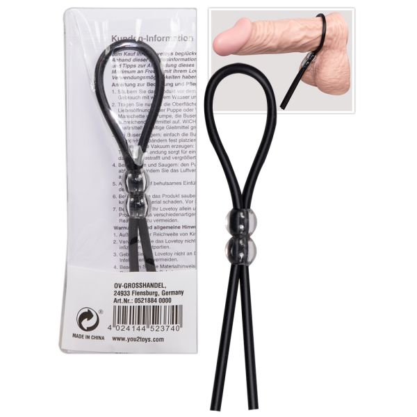 You2Toys Verstellbare Penisschlaufe mit Perlen in Schwarz 1