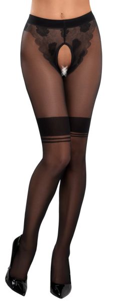 Cottelli Legwear Strumpfhose ouvert schwarz