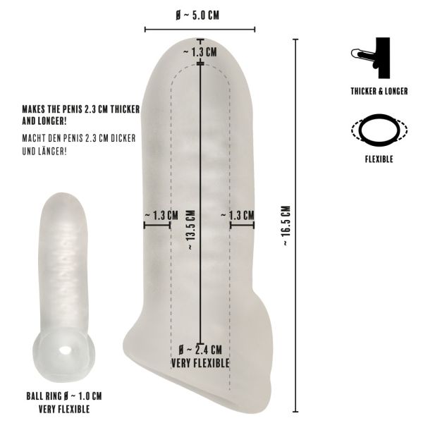 Rebel Thickening Sleeve with Ball Ring Penishülle transparent 10