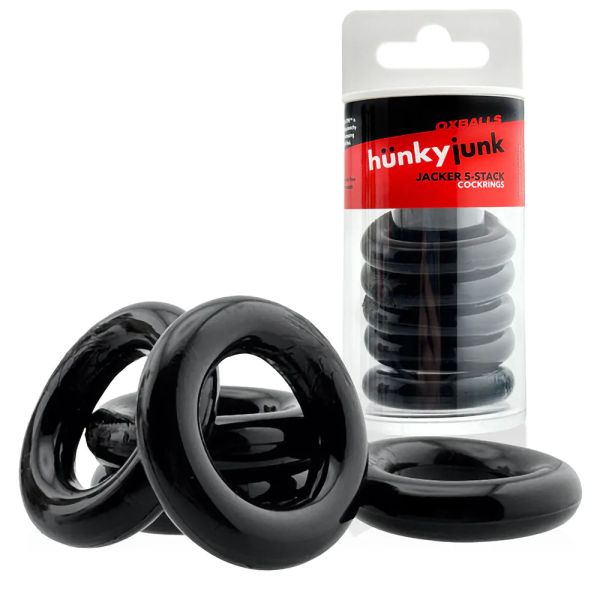 Hünkyjunk Jacker 5er Cockring-Set Schwarz