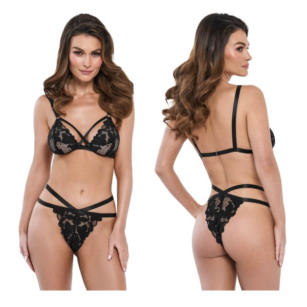 Kotek TP103 2 zweiteiliges Set mit Triangel BH und Riemchen in Schwarz 1