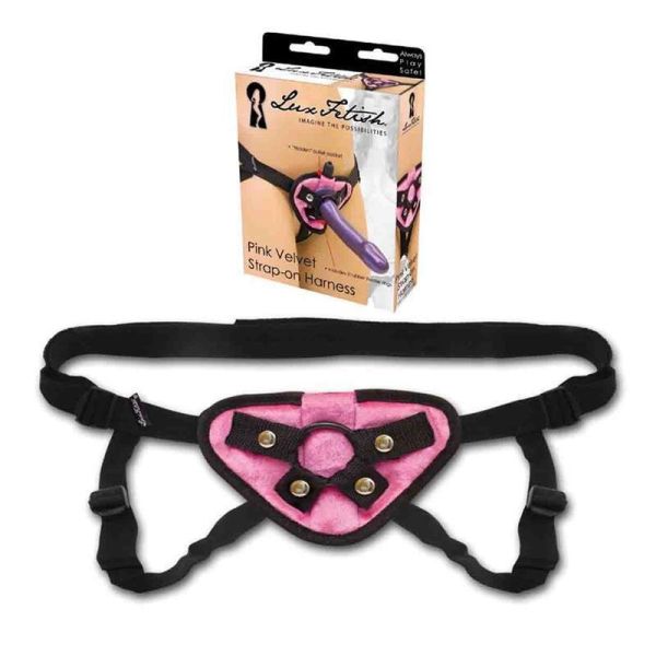 Pink Velvet Strap-On Harness – Verstellbares Geschirr für Dildos