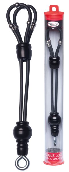 Malesation Double Loop Hook Single Penisschlaufe mit Öse in Schwarz 1
