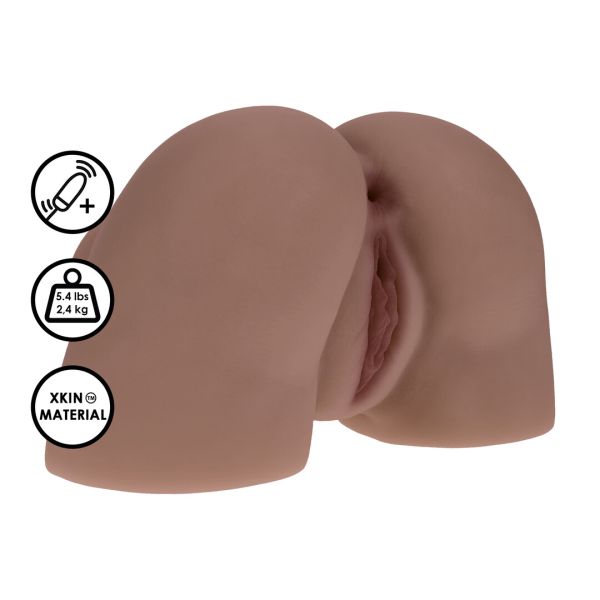Xkin Bodyforms Kaya Bloom Dual Entry Masturbator mit Vibration in Braun 1