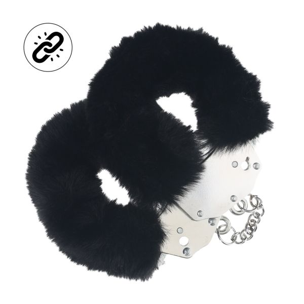 Ouch! Heavy Duty Fluffy Handschellen in Schwarz 1