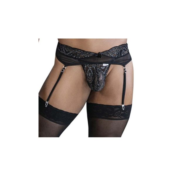 CandyMan String und Strapsgürtel Heria Schwarz