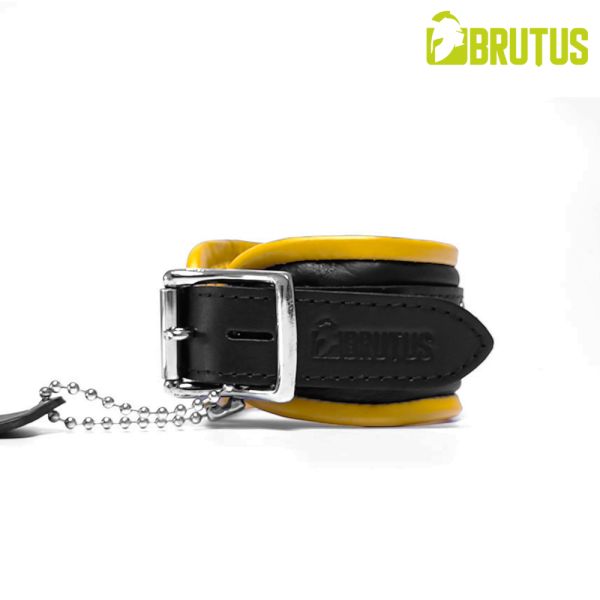 Brutus Fußfesseln Leather Collection in Schwarz und Gelb 1
