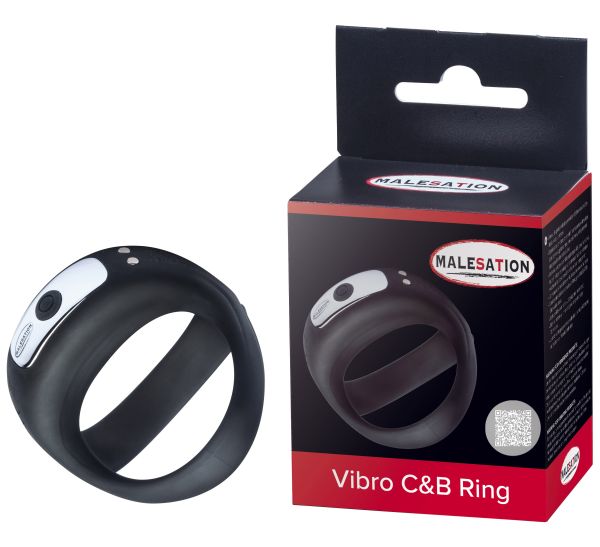 Malesation Vibro C&B Ring Penisring und Hodenring mit Klitorisreizer in Schwarz 1