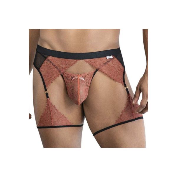 CandyMan Moreyo Terrakotta-String und Strumpfgürtel
