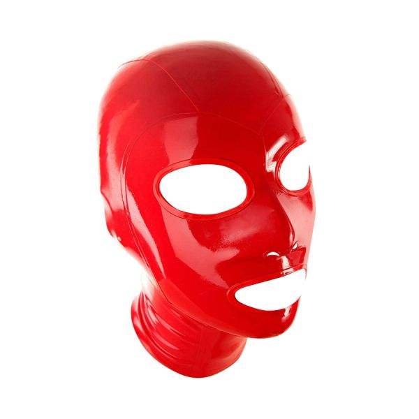 LateXcite Latexmaske mit offenem Mund schwarz-transparent