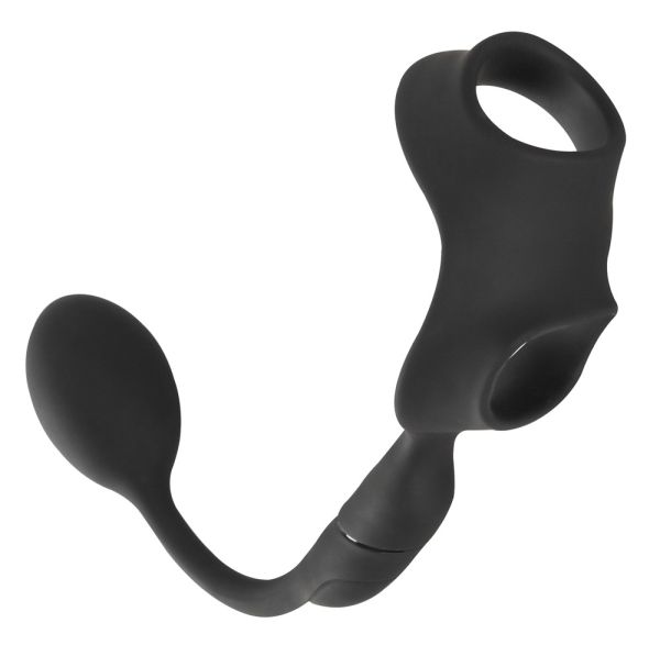 Rebel Cock Ring with RC Butt Plug Penisring mit Analplug Schwarz