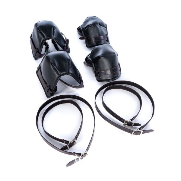 Kinky Puppy Gepolsterte Ellbogen-Knie-Protektoren Puppy Play Schwarz