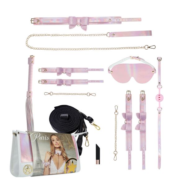 Ouch! Paris Collection Bondage Kit mit Tasche in Pink 1