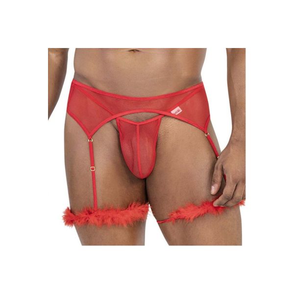 CandyMan String und Strapsgürtel Voltis 2-teilig Rot