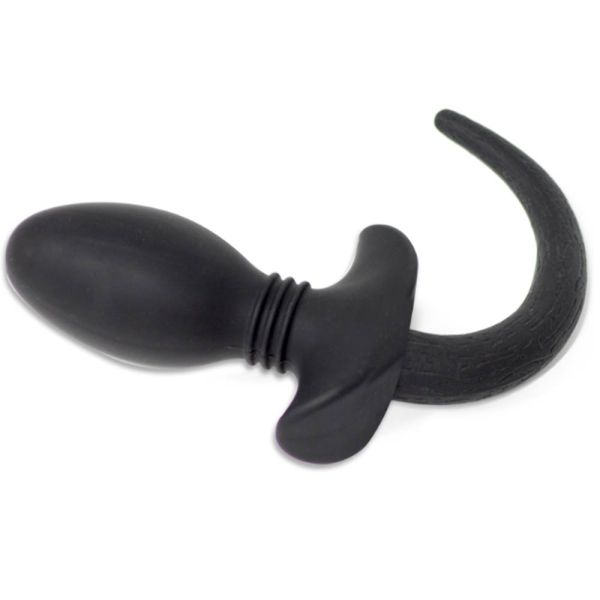 Butt plug with ribs and cock
