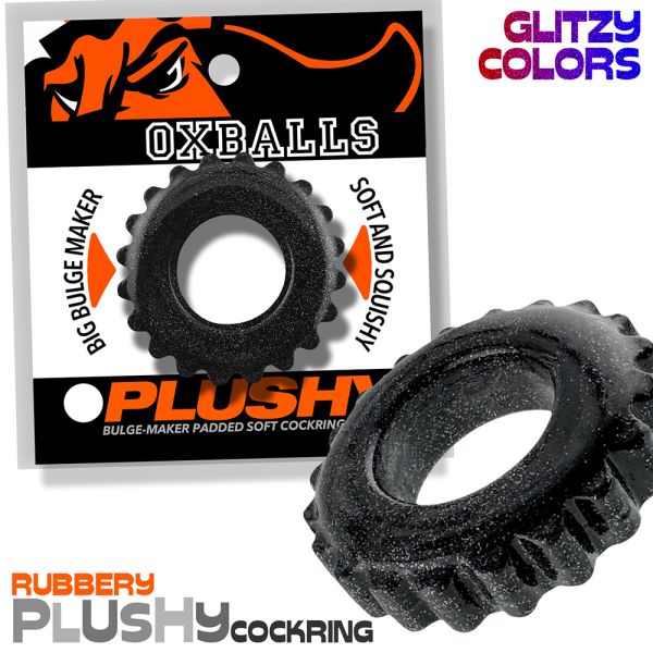 Oxballs PLUSHY Cockring Black Mica