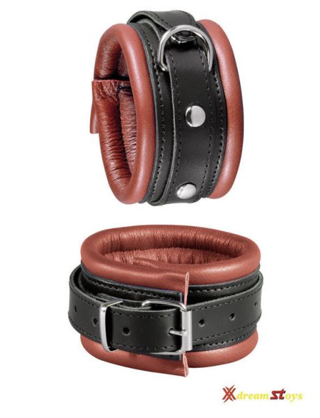 Leather ankle bracelet red/black