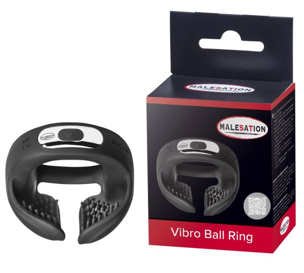 Malesation Vibro Ball Ring Penisring und Hodenring mit Vibration in Schwarz 1