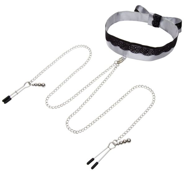 Fifty Shades of Grey Play Nice Satin Collar & Nipple Clamps