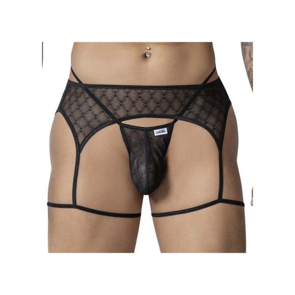 CandyMan Geolix Schwarzes String Strumpfhalter