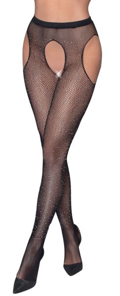 Cottelli Legwear Straps-Strumpfhose Netz onesize