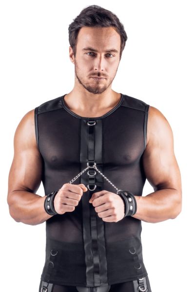 Svenjoyment Bondage Netzshirt mit Handfesseln in Schwarz 1