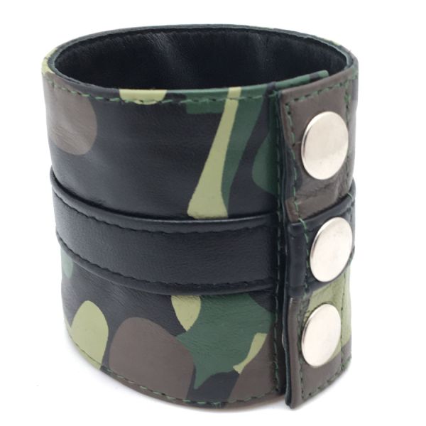 THE RED Hochwertiges Leder-Handgelenkband im Camouflage-Design