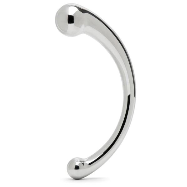 Black Label der kurvige doppelseitige G-Punkt-Dildo aus Edelstahl