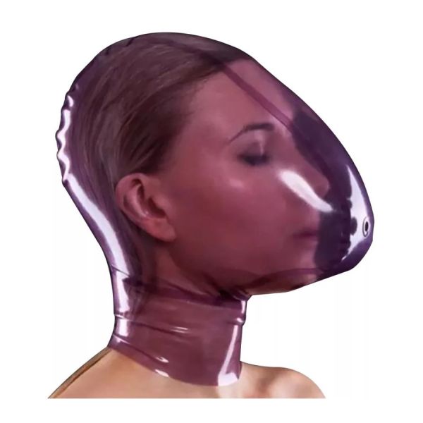 LateXcite Latexmaske Cagoule Fetisch Atem Violett