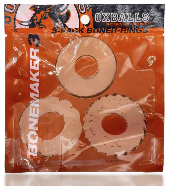 Bonemaker 3-Pack Cockring Kit - Clear