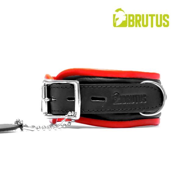 Brutus Leather Collar Schwarz/Rot