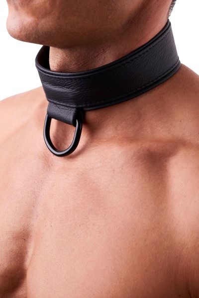 Saxos Soft Halsband mit Ring in Schwarz 2