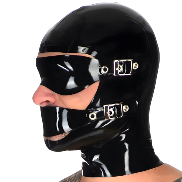 LateXcite Blindmute Latexmaske Schwarz