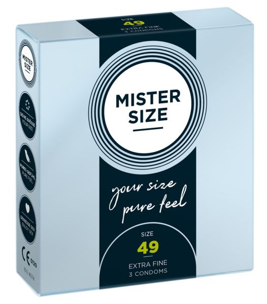 Mister Size pure feel 49 mm Kondome transparent