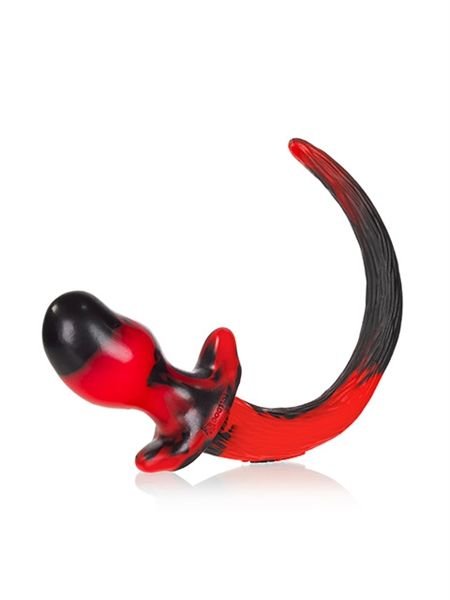 Analplug Tierspiele Schwanz schwarz rot L Bulldogge