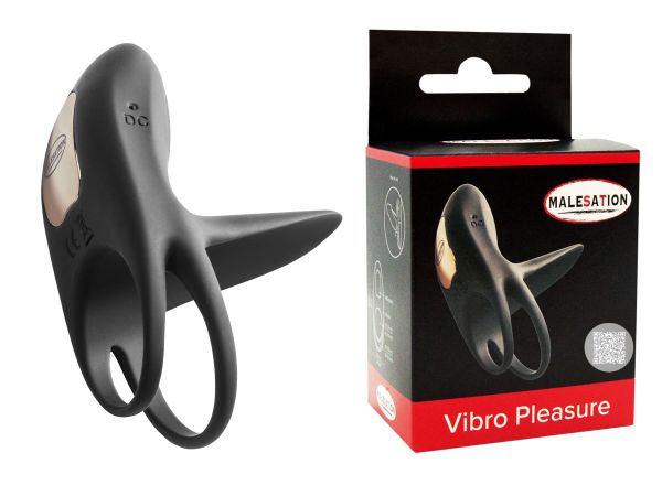 Malesation Vibro Pleasure Penisring und Hodenring mit Vibration in Schwarz 1