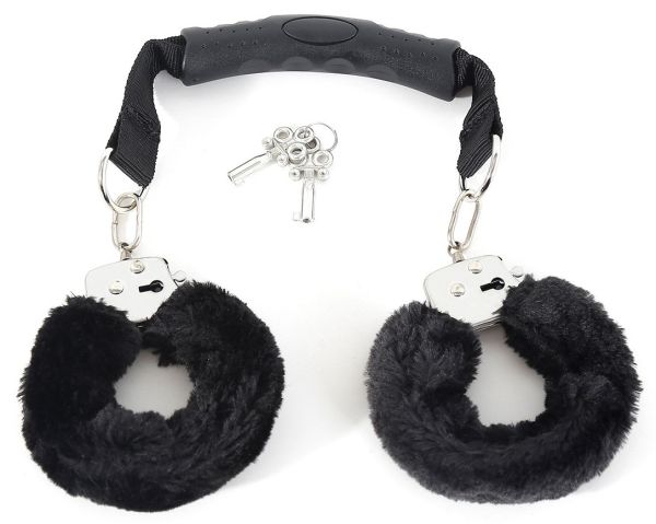 BDSMaster Furler Handschellen mit Plüsch in Schwarz 1